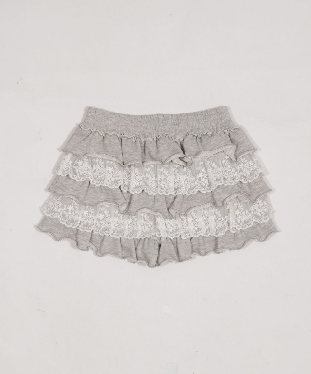 スウェットレースフリルマイクロショートパンツ