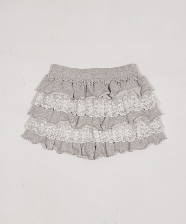 スウェットレースフリルマイクロショートパンツ