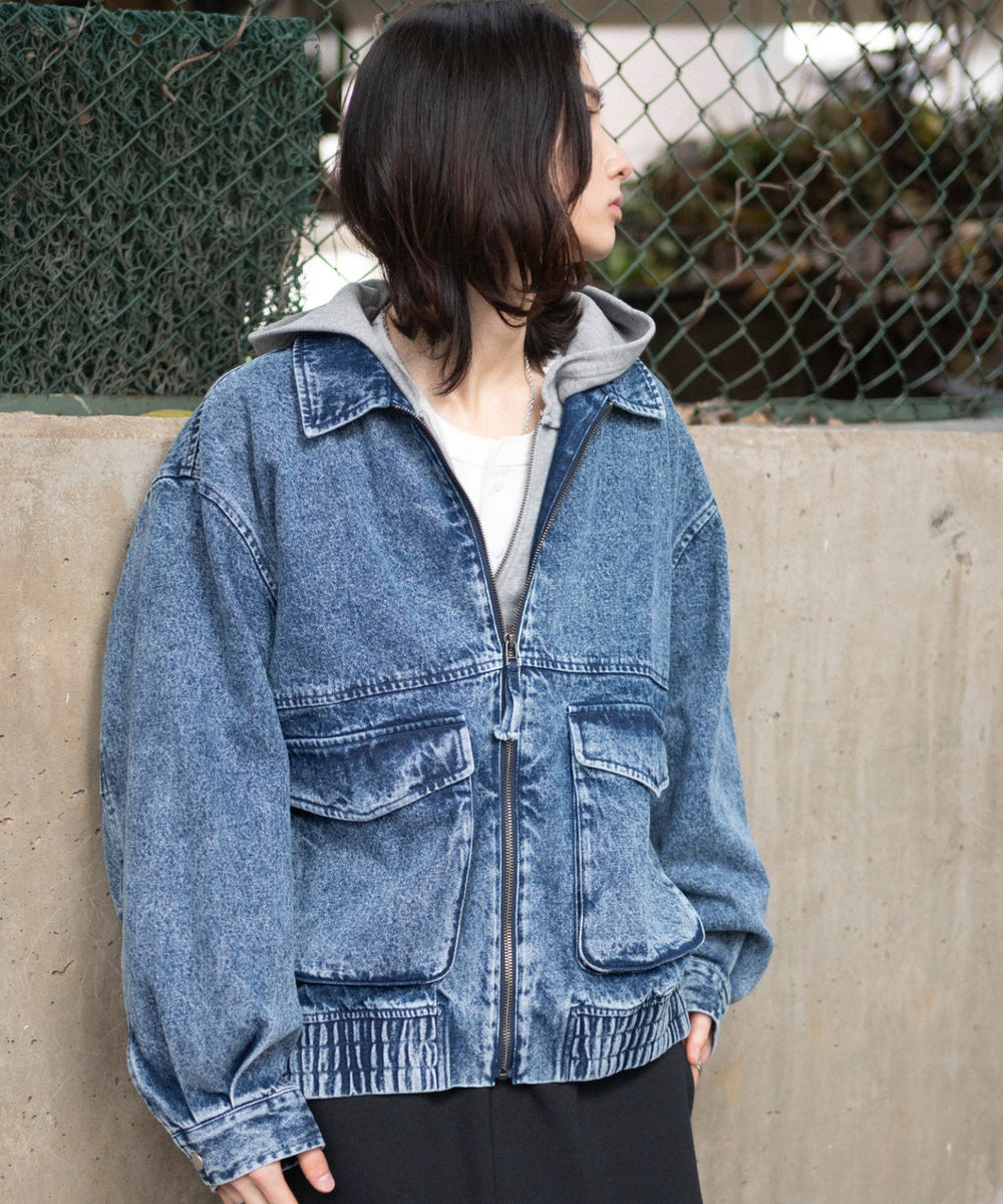 デニム中濃加工 モデル：175cm L着用