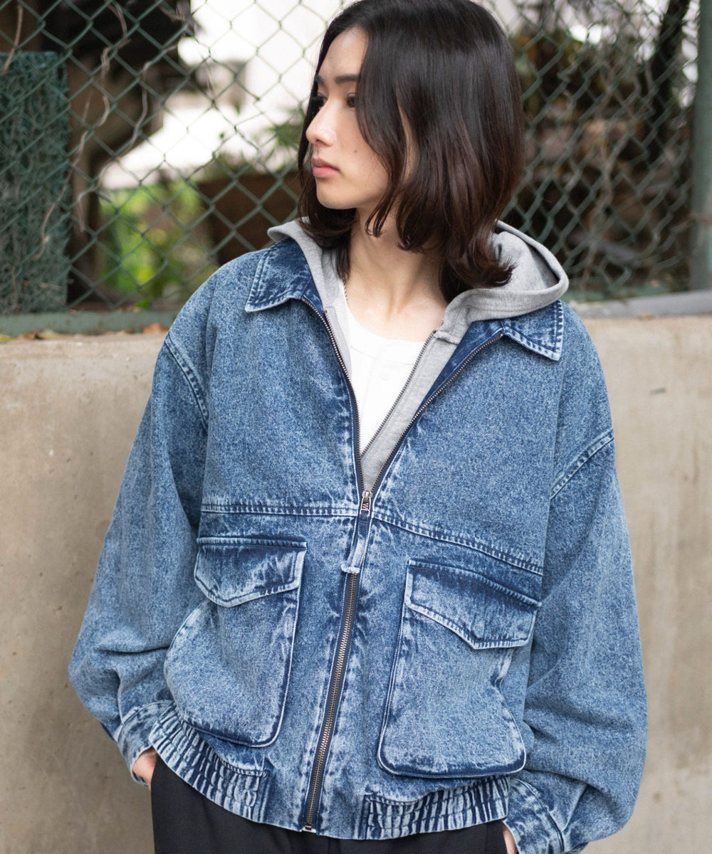 デニム中濃加工 モデル：175cm L着用