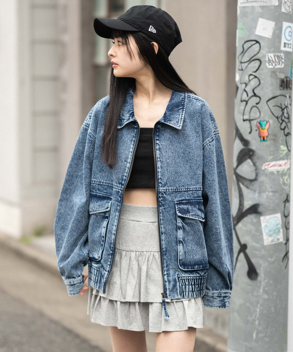デニム中濃加工　モデル：161cm M着用