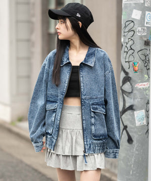 デニム中濃加工　モデル：161cm M着用