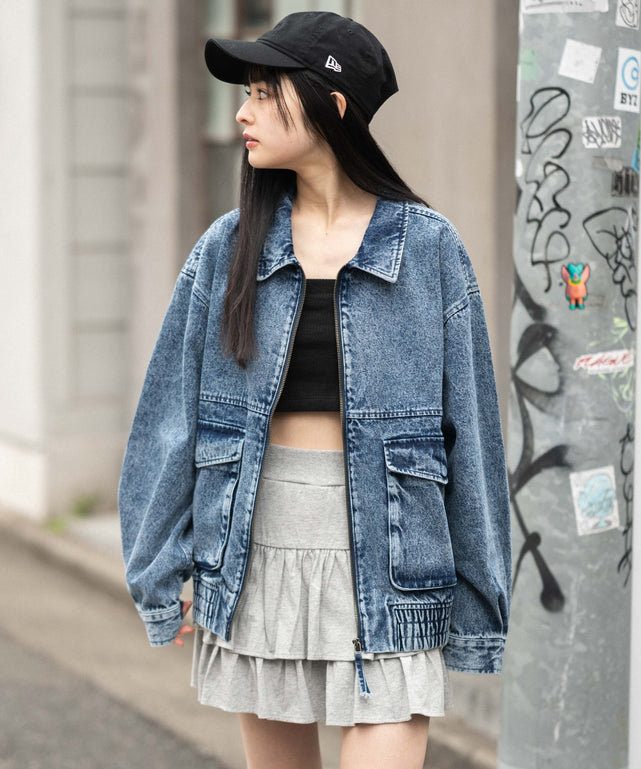 デニム中濃加工　モデル：161cm M着用