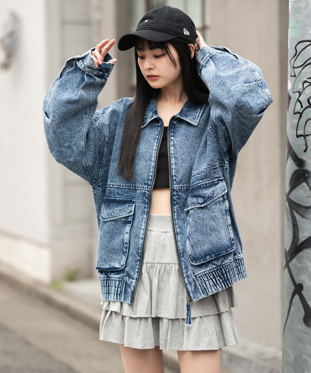 デニム中濃加工　モデル：161cm M着用