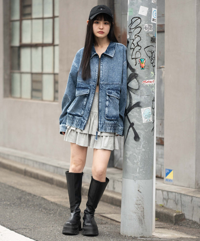 デニム中濃加工　モデル：161cm M着用