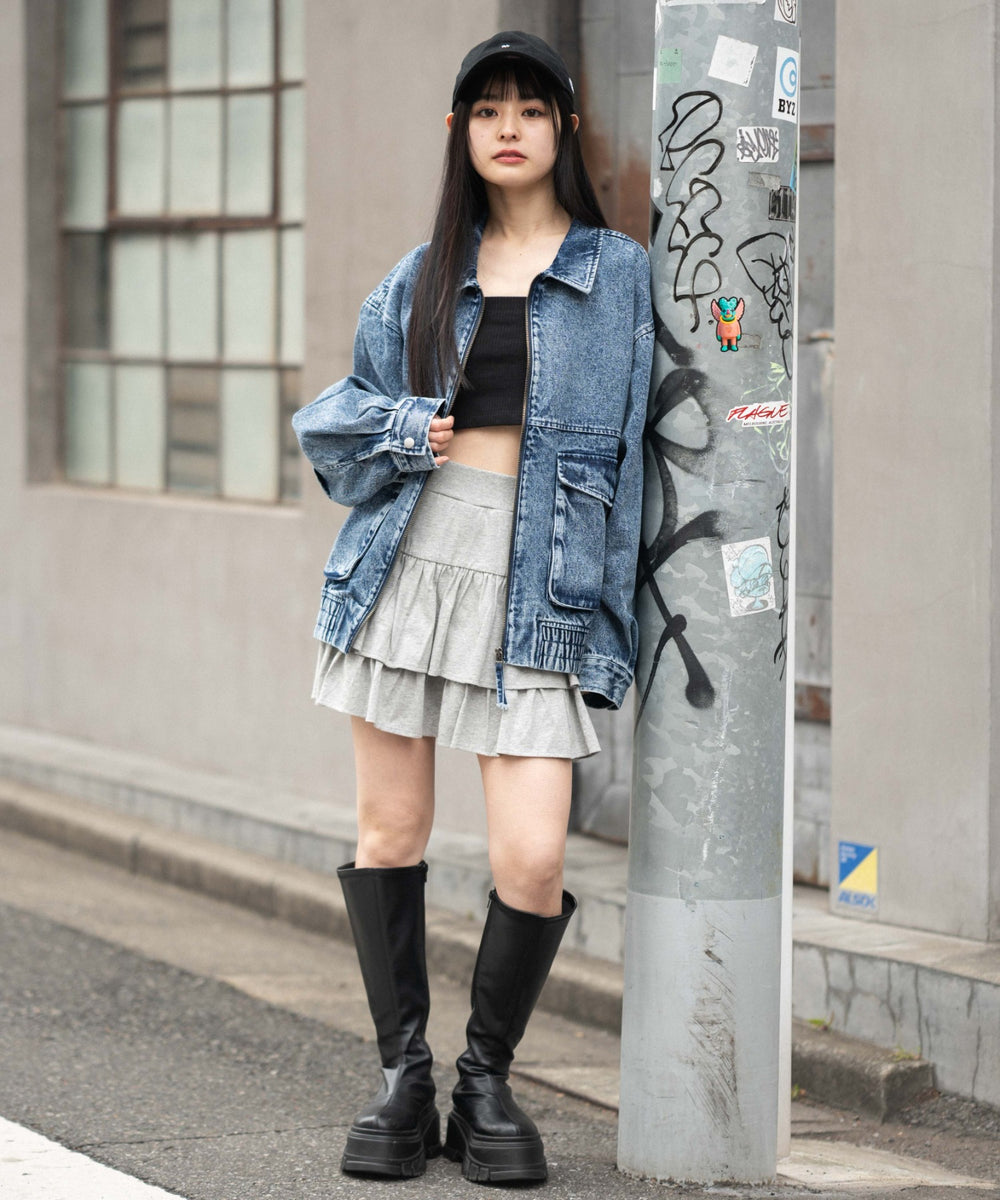 デニム中濃加工　モデル：161cm M着用