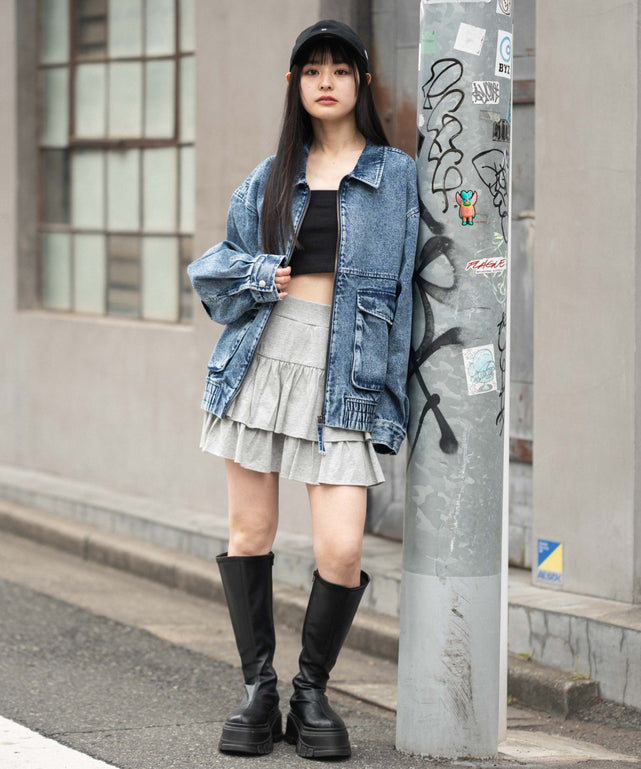 デニム中濃加工　モデル：161cm M着用