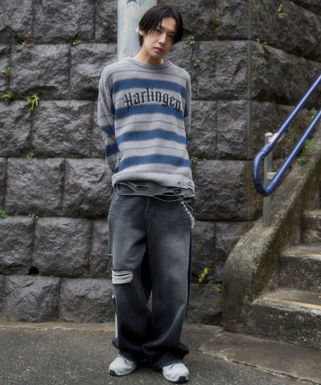 グレーボーダー　モデル：175cm L着用