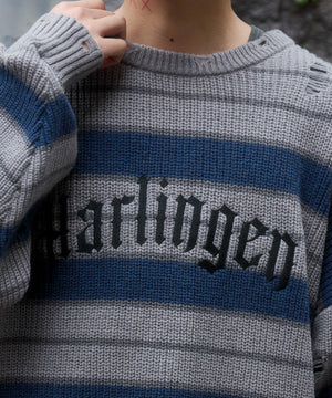 アゼアミボーダーニットプルオーバー