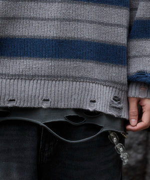 アゼアミボーダーニットプルオーバー