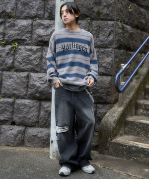 グレーボーダー　モデル：175cm L着用