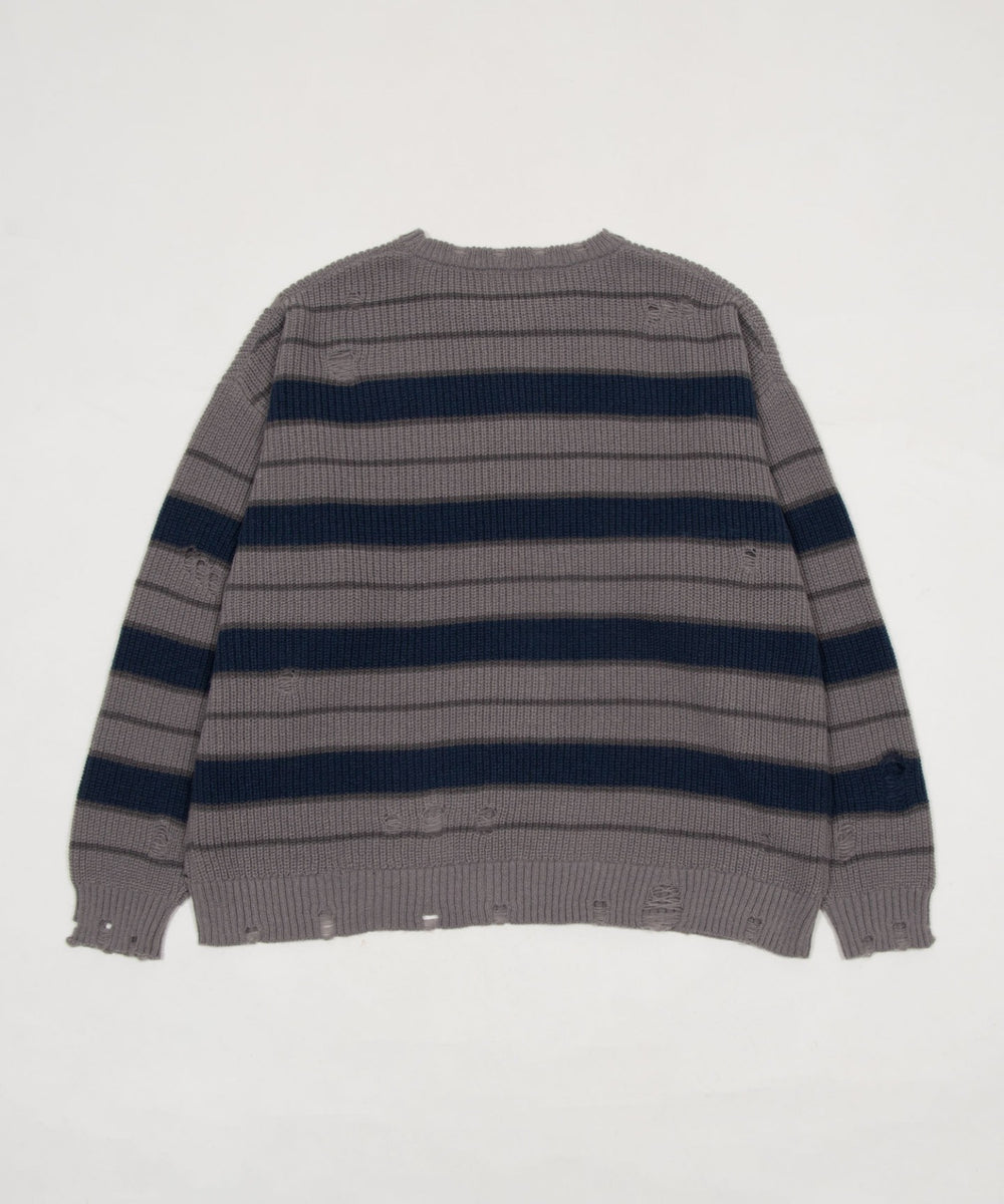 アゼアミボーダーニットプルオーバー