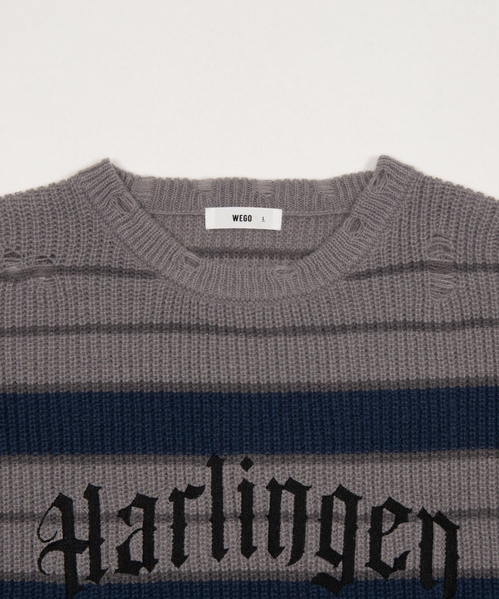 アゼアミボーダーニットプルオーバー