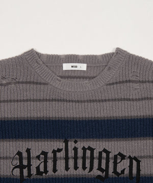 アゼアミボーダーニットプルオーバー