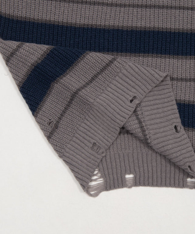 アゼアミボーダーニットプルオーバー