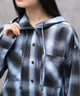フードチェックシャツ