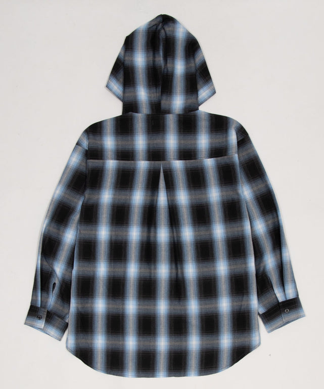 フードチェックシャツ