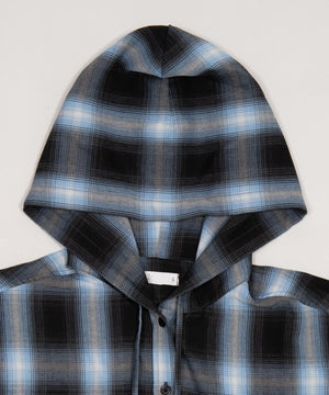 フードチェックシャツ