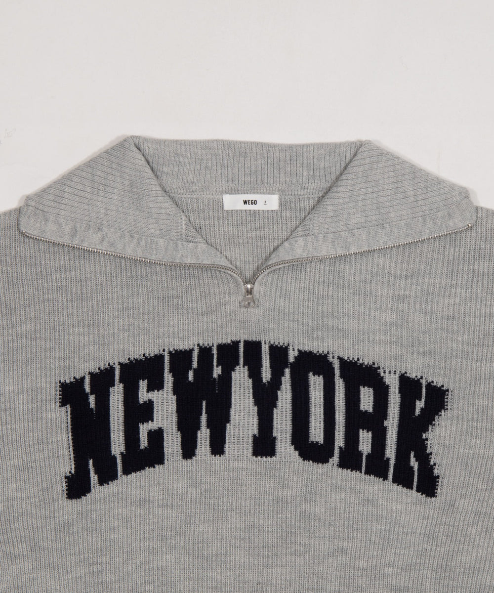 NEWYORKハーフジップニット