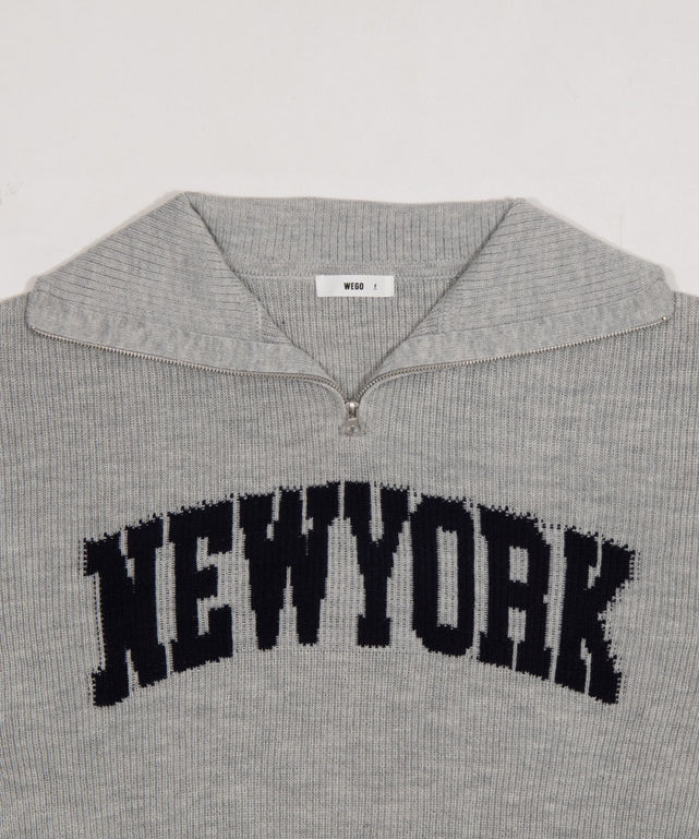 NEWYORKハーフジップニット