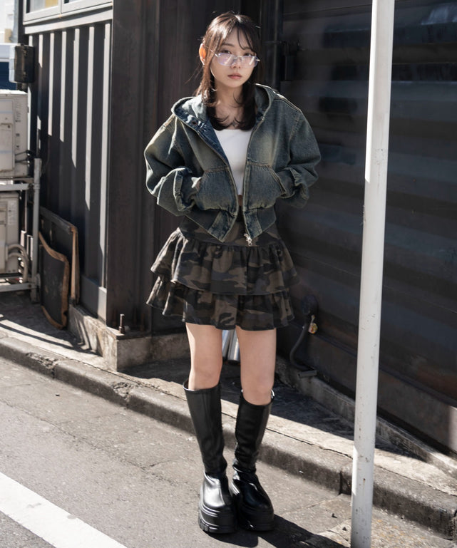 デニム中濃加工　モデル：159cm F着用