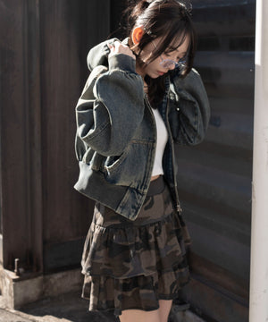 デニム中濃加工　モデル：159cm F着用