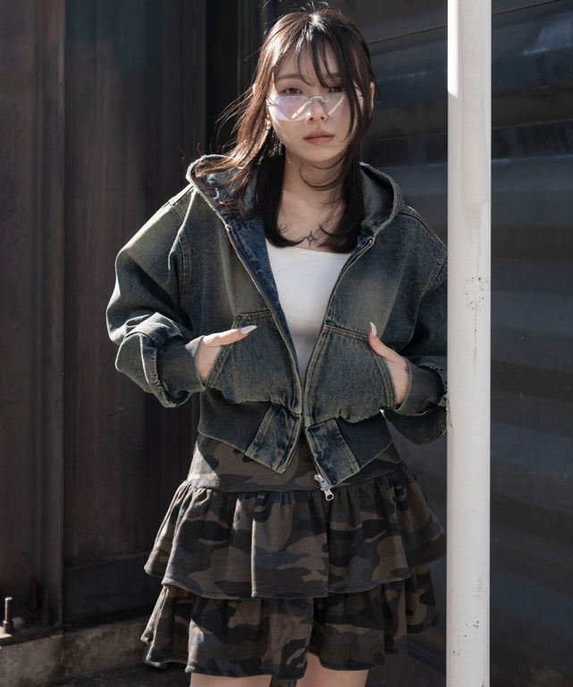 デニム中濃加工　モデル：159cm F着用