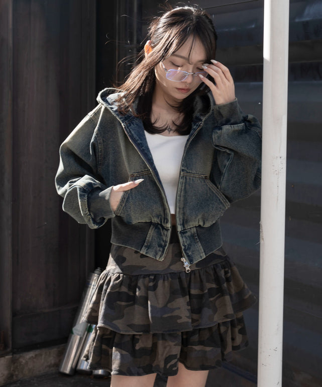 デニム中濃加工　モデル：159cm F着用