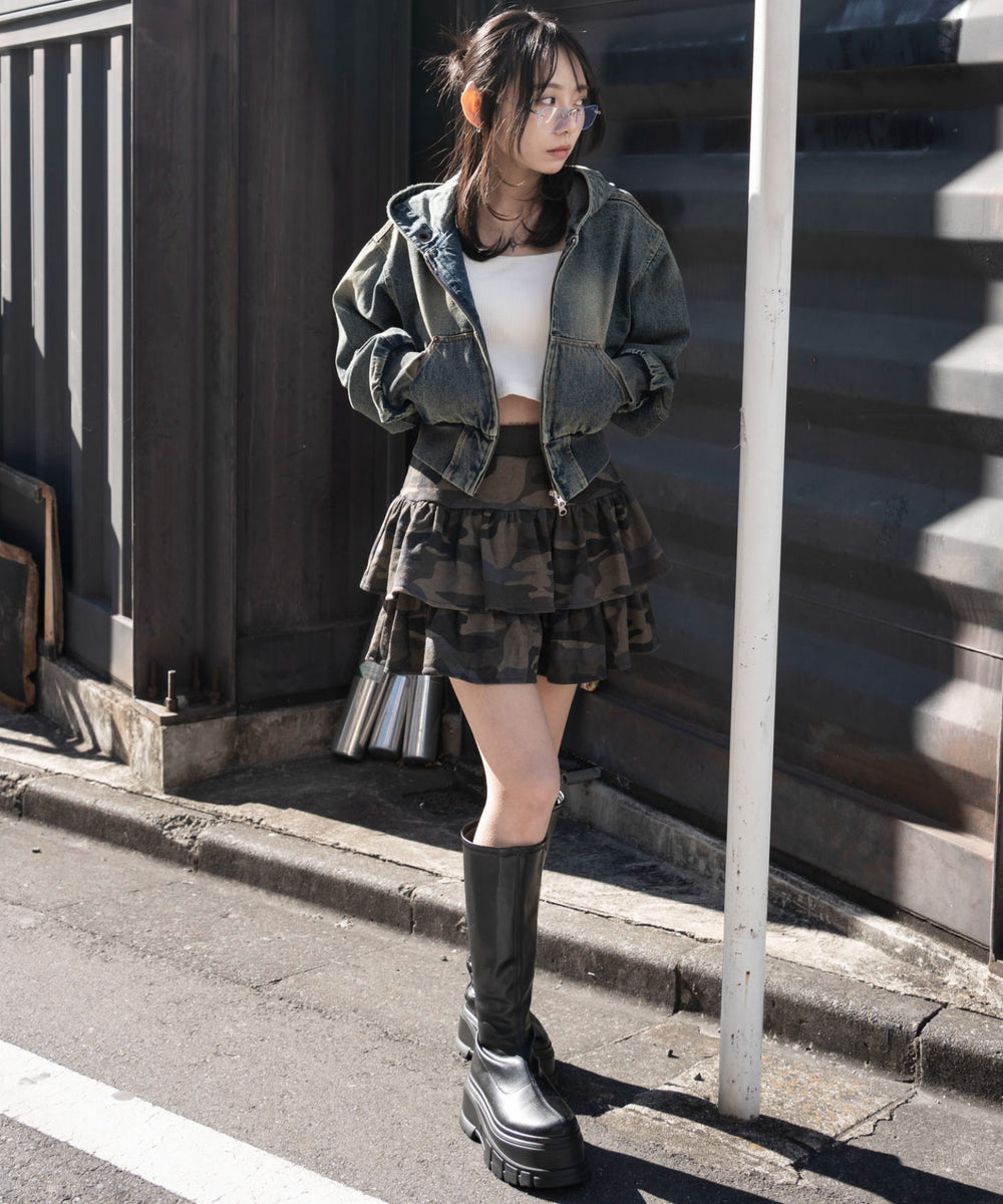 デニム中濃加工　モデル：159cm F着用