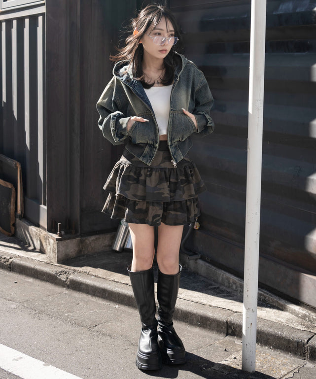 デニム中濃加工　モデル：159cm F着用