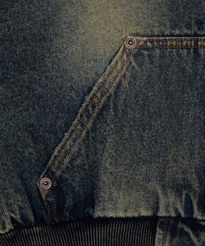 デニムショートフードブルゾン