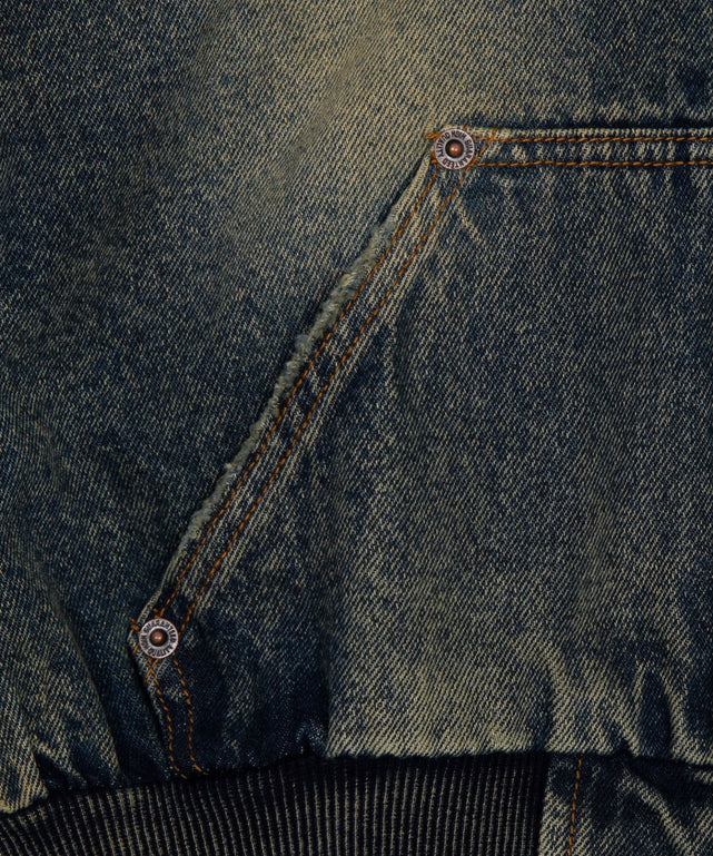 デニムショートフードブルゾン