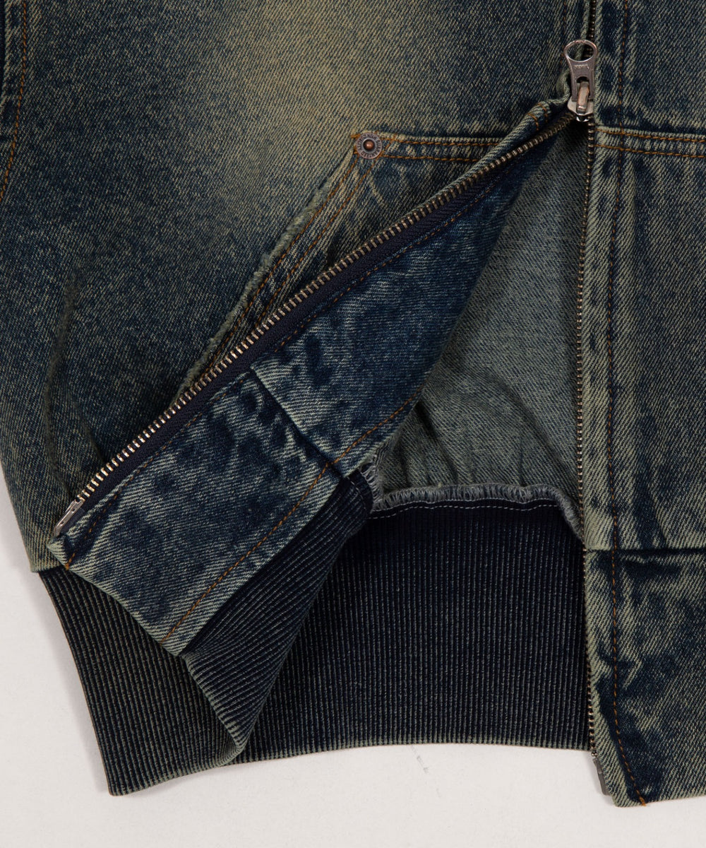 デニムショートフードブルゾン