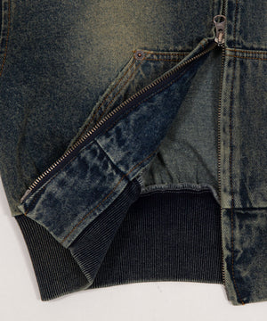 デニムショートフードブルゾン