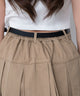 ベルト付きツイルプリーツスカパン