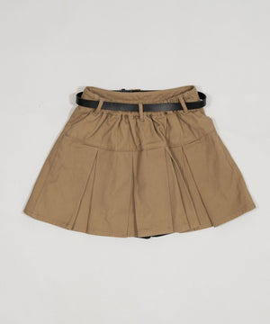 ベルト付きツイルプリーツスカパン