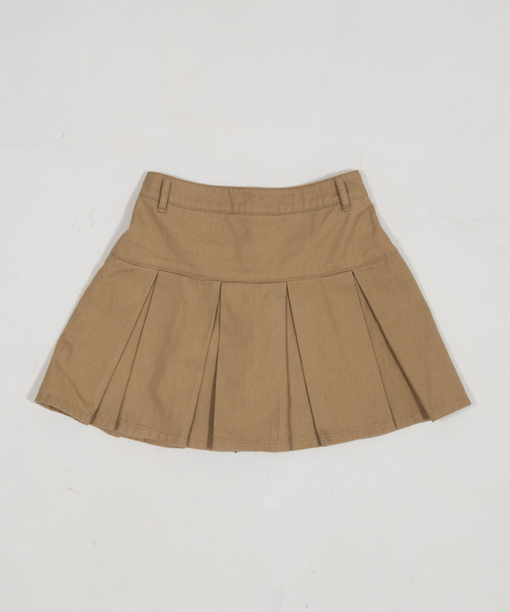 ベルト付きツイルプリーツスカパン