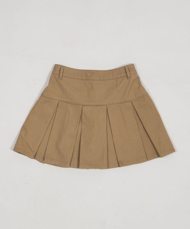 ベルト付きツイルプリーツスカパン