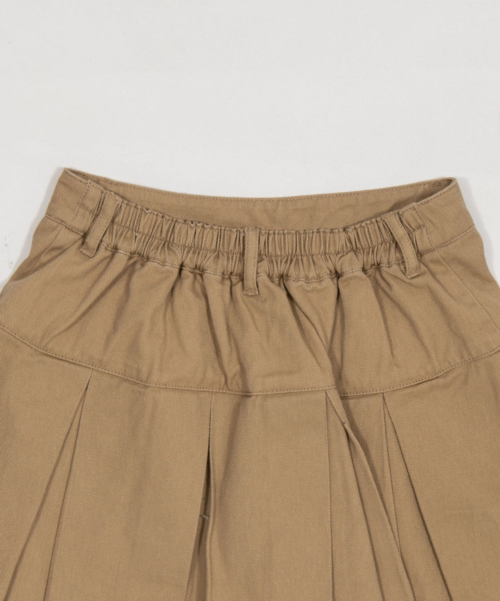 ベルト付きツイルプリーツスカパン