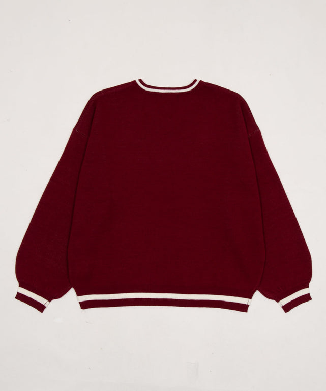 VネックグラフィックニットBIGプルオーバー