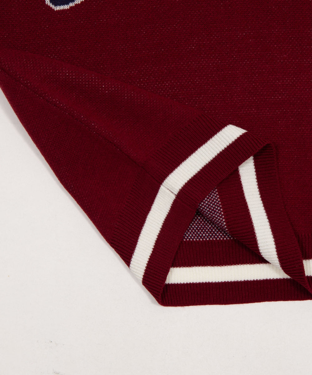 VネックグラフィックニットBIGプルオーバー