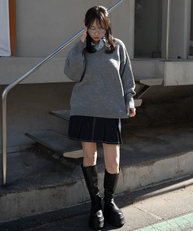 杢グレー　モデル：159cm F着用