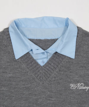 シャツドッキングニットプルオーバー