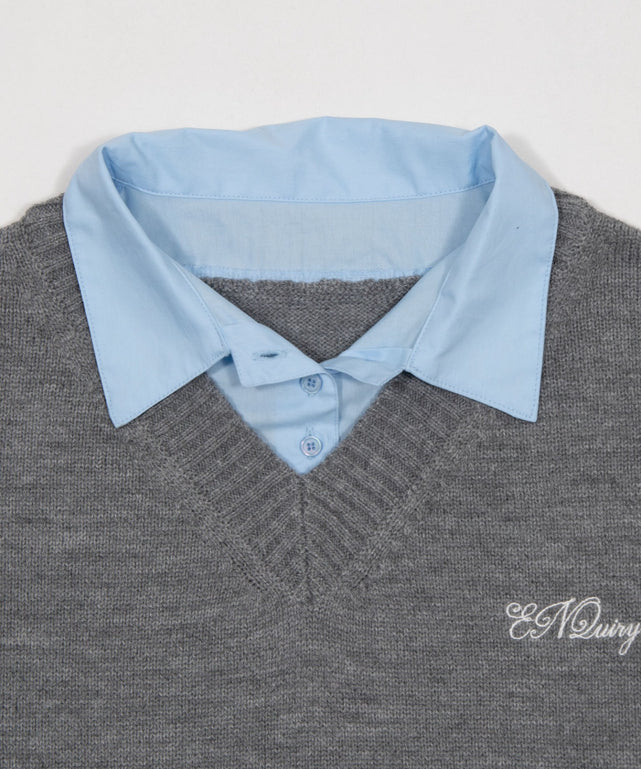 シャツドッキングニットプルオーバー