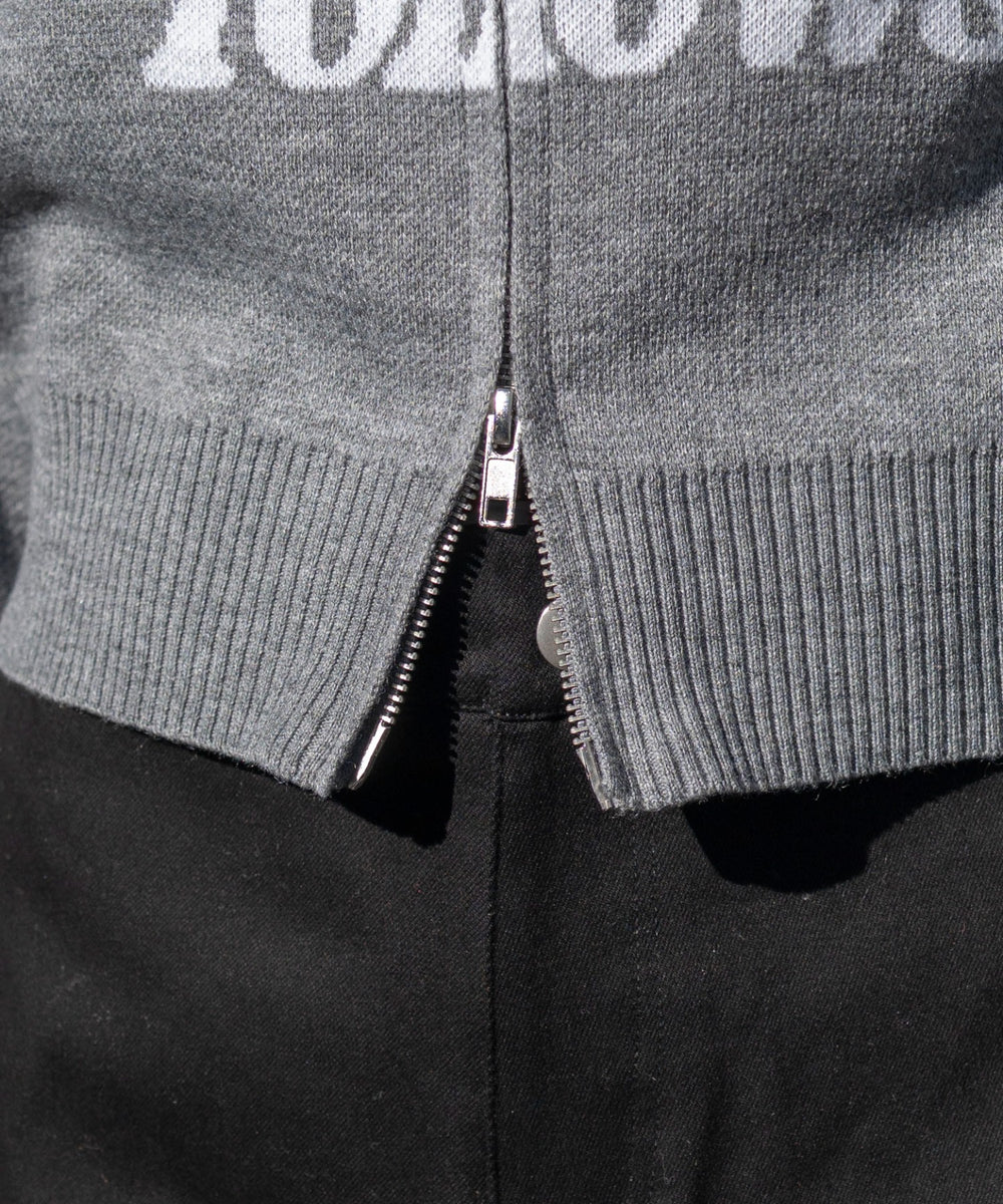 グラフィックジャガードニットZIPパーカー