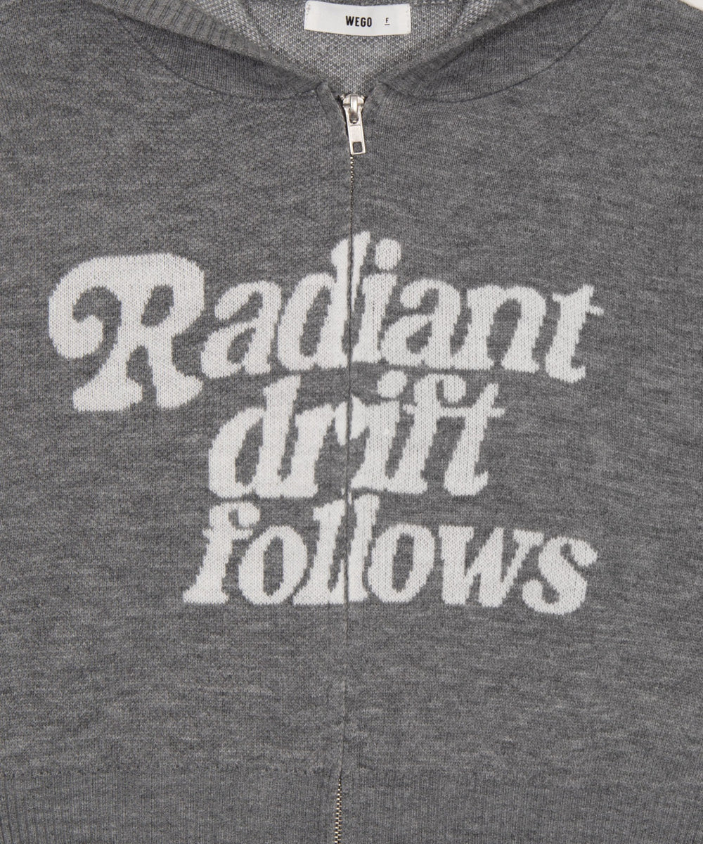 グラフィックジャガードニットZIPパーカー