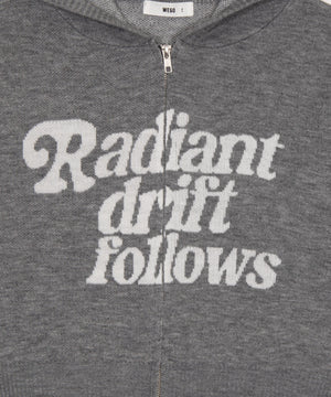 グラフィックジャガードニットZIPパーカー