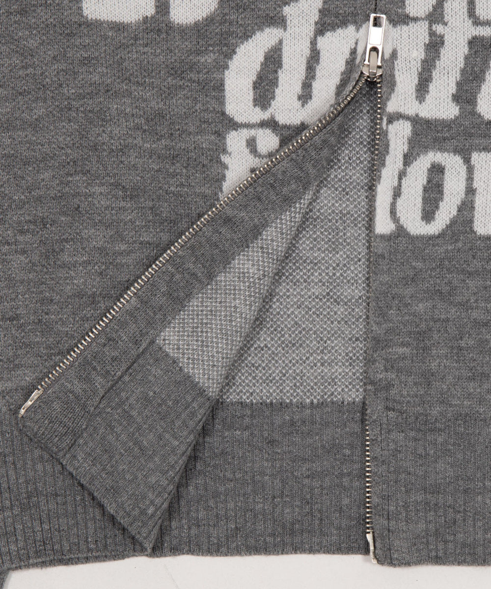 グラフィックジャガードニットZIPパーカー