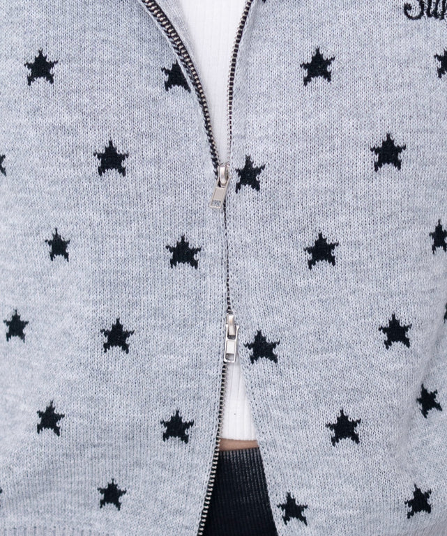 総柄ジャガードニットZIPパーカー