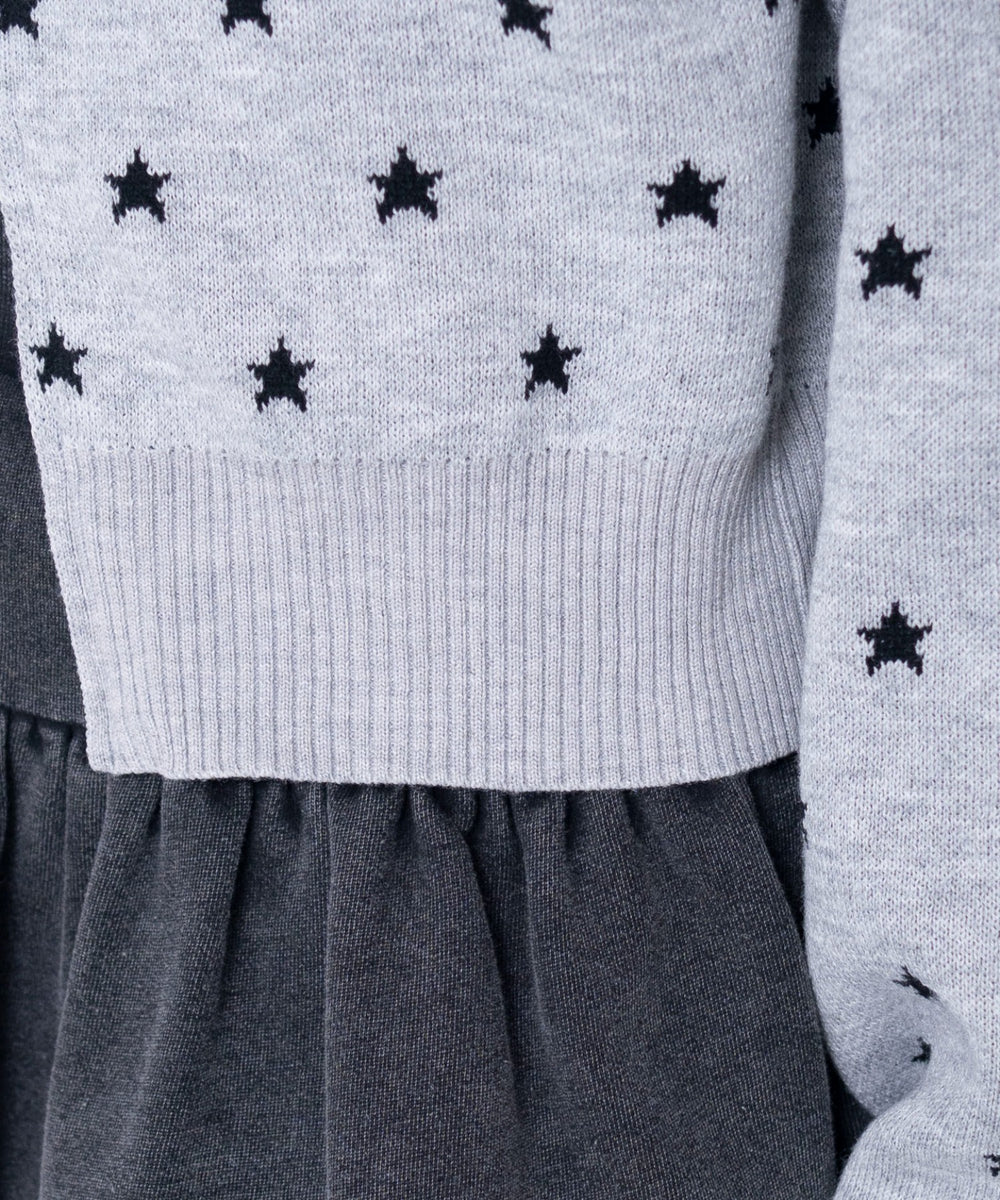 総柄ジャガードニットZIPパーカー